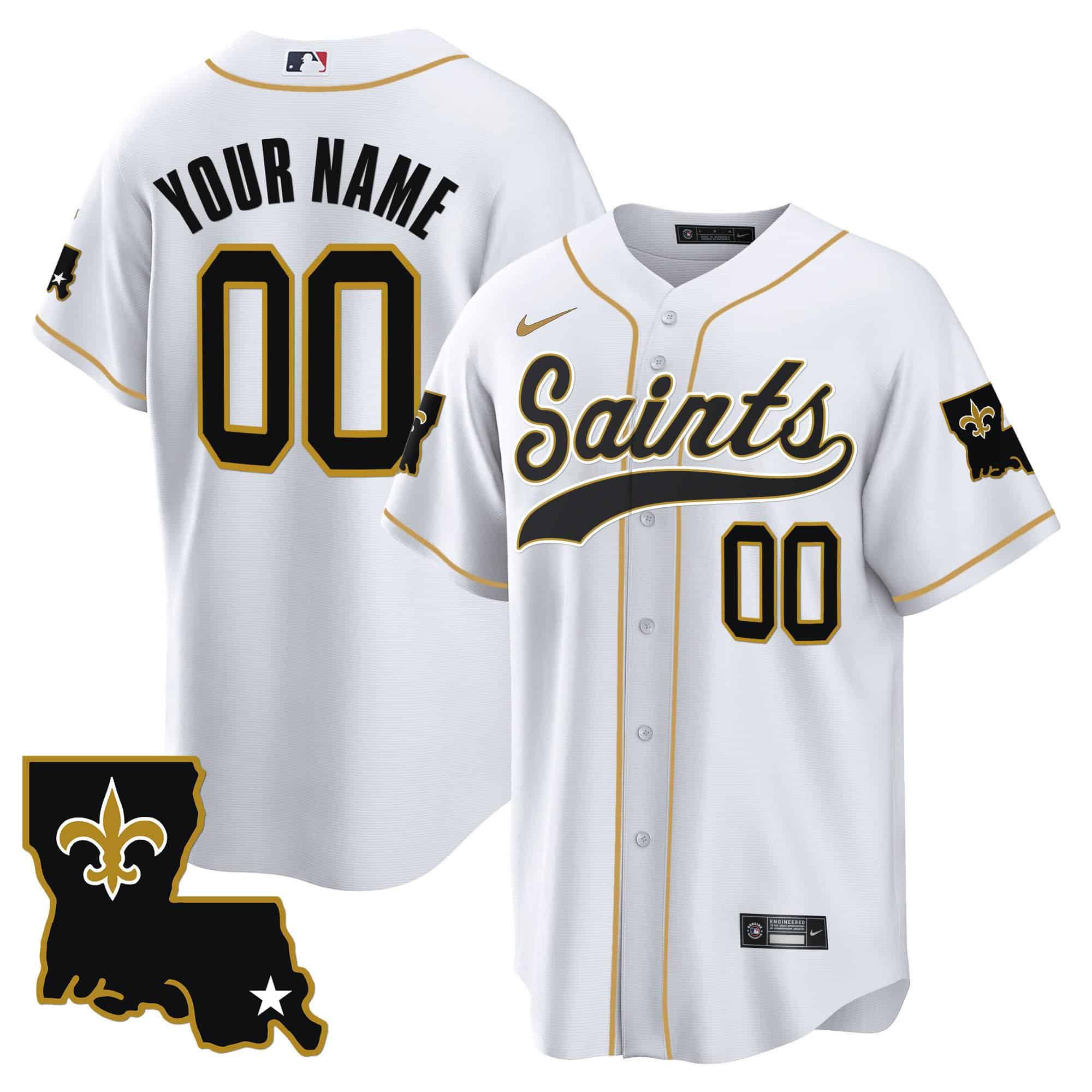 Men New Orleans Saints White 2024 Nike 1987 Legacy Cool Base Custom NFL Jersey